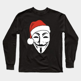 Merry Christmas With A Santa Claus Anonymous Mask 1 Long Sleeve T-Shirt